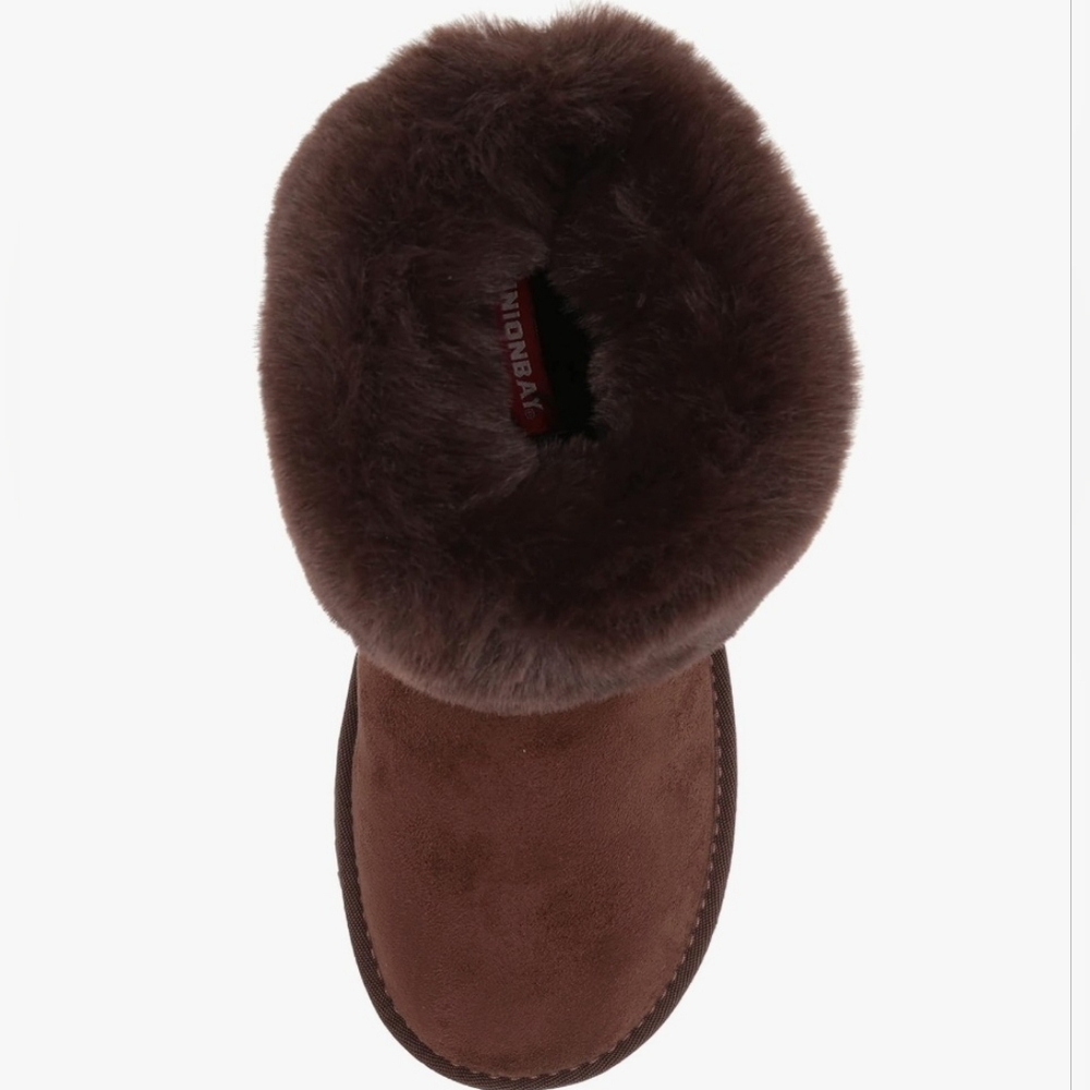 UNIONBAY Lou Lou Boots Ankle Boot Faux Suede Ugg Uggs Slippers  Size 8.5 Mocha - Picture 3 of 9